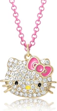 Sanrio Pave Crystal Pendant Necklace for Women Official License, 16"+3" Sparkly 
