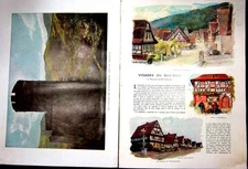 Original Old Vintage Print Rhine Wissembourg Kaysersberg Images View 1936 20th