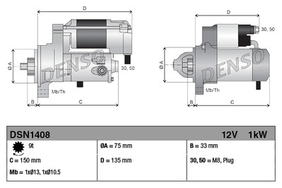 DENSO DSN1408 Starter für HONDA