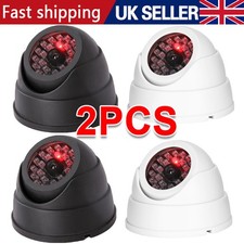 2Pcs DUMMY DOME CCTV SECURITY CAMERA FLASHING LED INDOOR OUTDOOR FAKE CAM A