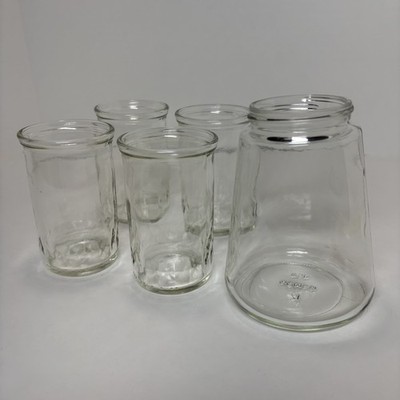 4 Juice Glass Set With 1 Large  Gemco USA Clear Glass.  Tc 0003