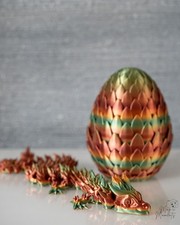 Copper Forest Dragon Egg Set - Articulated 3D Printed Dragon | 51 cm
