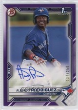 2021 Bowman Paper Prospect Purple Border 137/250 Alberto Rodriguez Auto 13jg