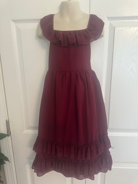 Baileys Blossom Size 5t Girls Burgundy Sleeveless Dress