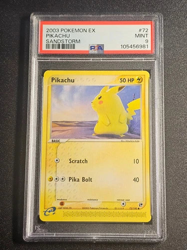 Pokemon TCG - Pikachu 72/100 PSA 9 Sandstorm