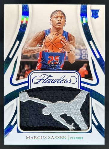 2023-24 Panini Flawless Marcus Sasser Patches Jumpman Platinum RC #1/1 Pistons