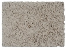 NWT Home Weavers Bell Flower Boho Bath Rug 17" x 24" Linen Color