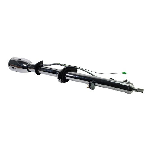 35" Chrome Automatic Universal Tilt Steering Column Shift W/O Key& Wheel Adapter - Picture 10 of 10