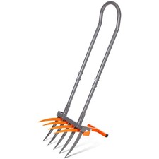 Broad Fork Garden Tool, 9 Tines Heavy Duty Broadfork Hand Tiller, 2-in-1 Gard...