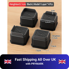 4 Pcs/Set 1-6 Inch Bed Risers Support Bed Lifter Couch Sofa Table Chair Leg