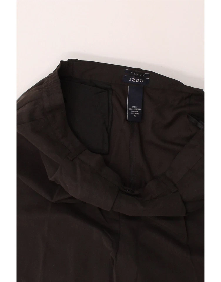 IZOD Mujer Cintura Alta Calce Suelto Traje Pantalones EE. UU. 6 Mediano W28 L32 Negro DD45 Foto 3 de 3