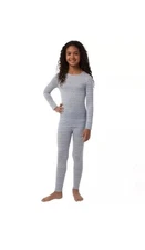 32 Degrees Heat Shirt and Legging Baselayer Kids Size Small Grey 2 Pc Set  B87