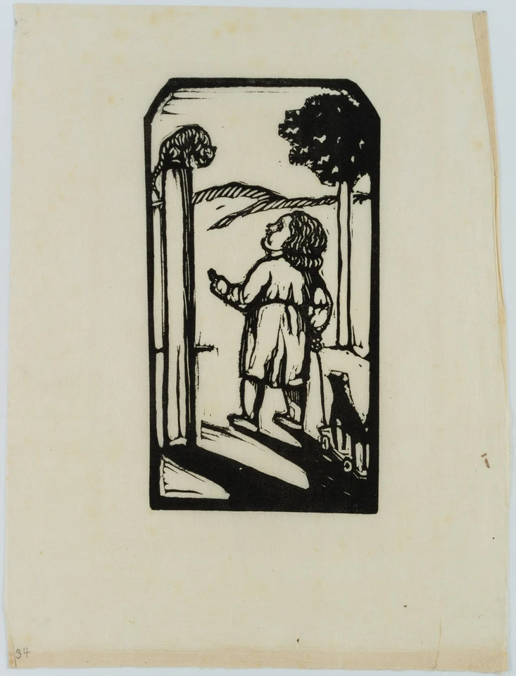 D. GREINER (1872-1943), Menschwerdung III, um 1930, Holzschnitt Realismus - Bild 2 von 4