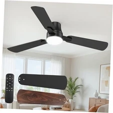 Ceiling Fans with Lights and Remote: 42 Inch Modern Black Ceiling Fan, Low 