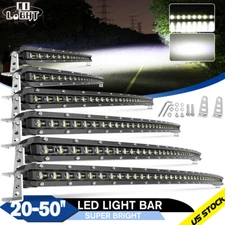 Curved Slim 20 26 32 38 44 50'' LED Light Bar OffRoad Driving ATV SUV UTV Boat