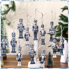 12/32 PCS Nutcracker Wooden Decorative Pendant Wooden Holiday Decorations