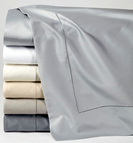 Sferra Giotto Grey Twin Flat Sheet 