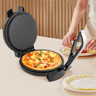 1200W Rund Roti Maker Schwarz Silber Hersteller Temperatur Einstellbar 200-260°C