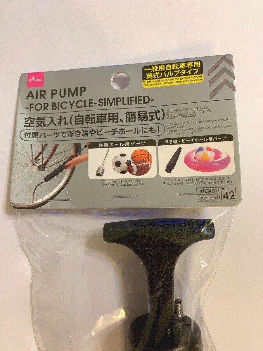 Hand Air Bicycle Presta Valve Pump with Needle Soccer Inflatables  JAPAN/DAISO