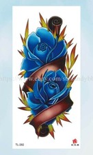 large rose flower temporary tattoo finger wrist arm neck