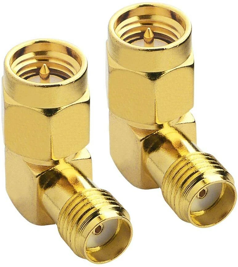 10x SMA Male Plug to SMA Female Jack Right Angle 90 Degree RF Connector Adapter - Image 2 of 4