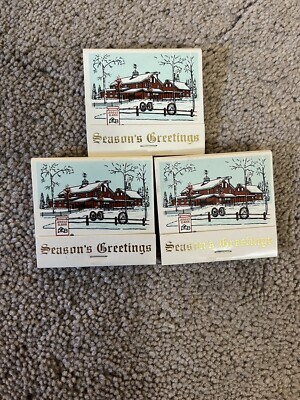 Vintage North Carolina Matchbook:  The Angus Barn - Christmas Greetings  Raleigh
