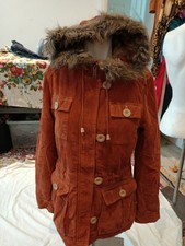 Greatplains Ladies Hooded Fur Jacket Size S To Fit Chest Up To 34rin Length 28in
