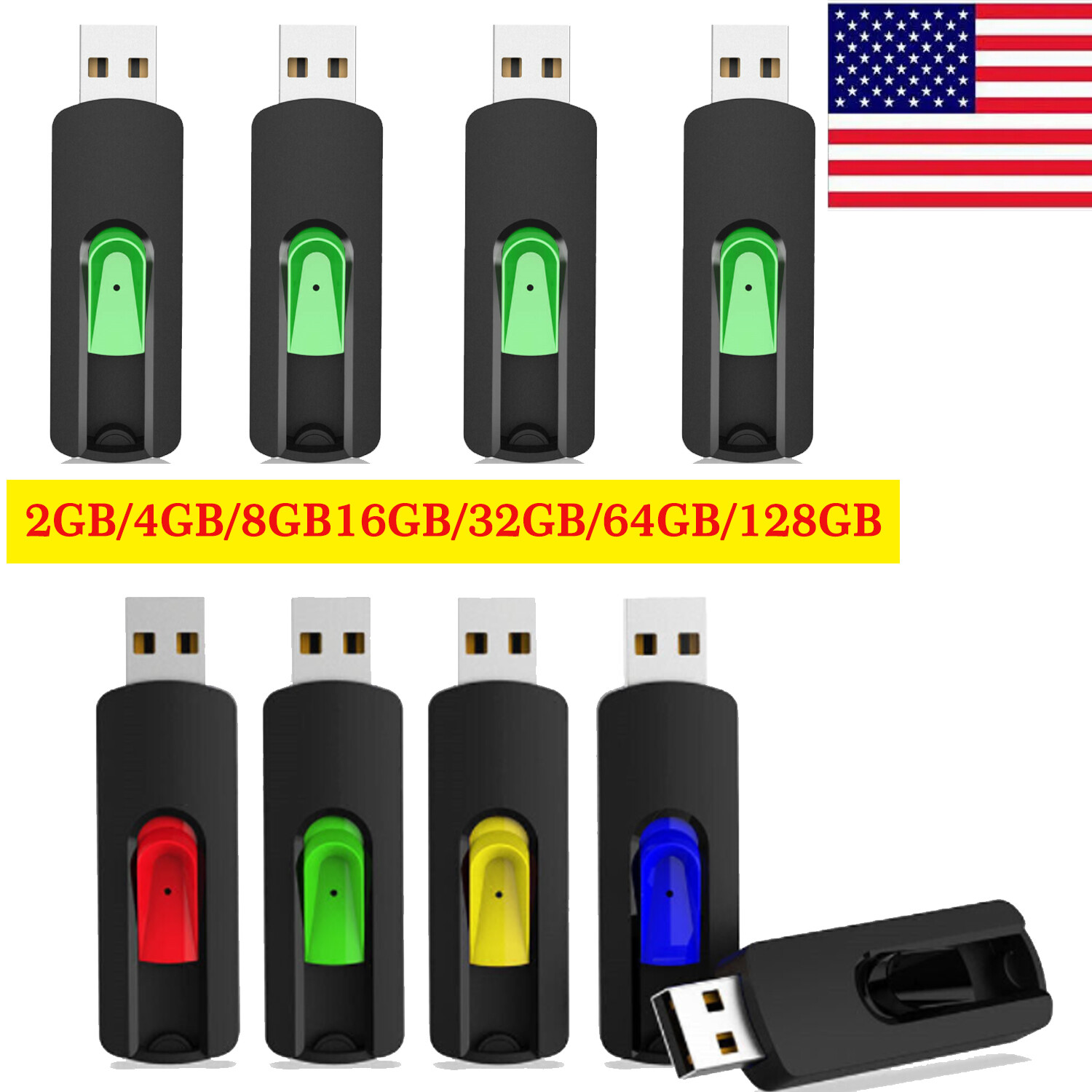 10 unidades de memorias USB 2.0 de 128 GB, 64 GB y 32 GB, memorias flash, pendrives y sticks de memoria en lote