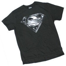 Camiseta Superman Hombres Escudo Logo Camiseta Superhéroe DC Comics DCSUPERMAN-NEGRA
