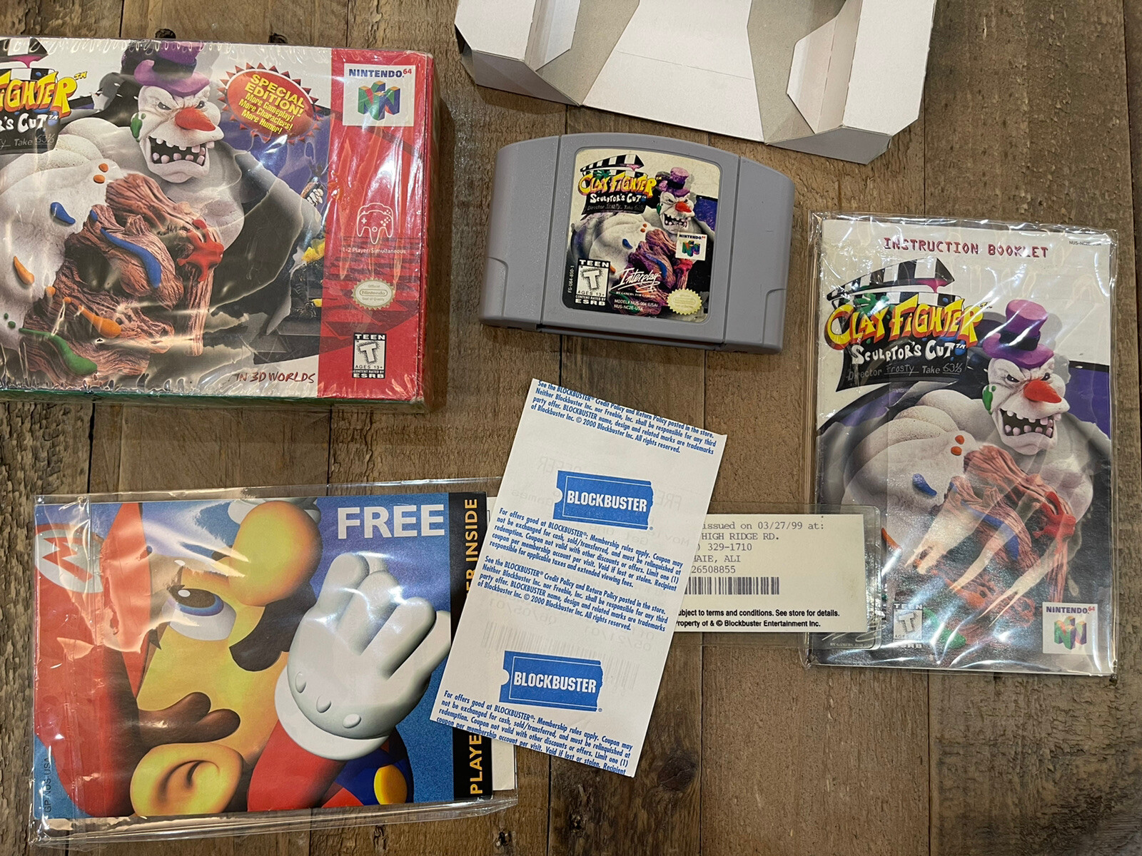 Clay Fighter Sculptor's Cut Blockbuster Exclusive Authentic Nintendo