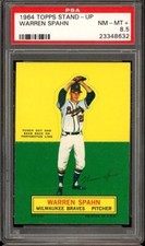 1964 Topps Stand-up Baseball Warren Spahn PSA 8.5