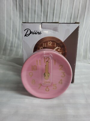 Driini Wooden Desk & Table Analog Clock - Genuine Pine (Pink color)