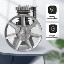 3HP Oil Lubricated Air Compressor Piston Pump Head Twin Cylinder Aluminum