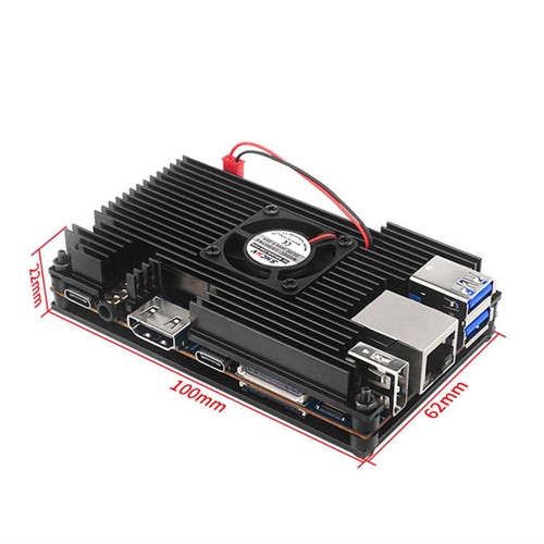 For Orange Pi 5 Aluminum Case with Fan Active Passive Cooling Radiator& Heatsink - Photo 6/10