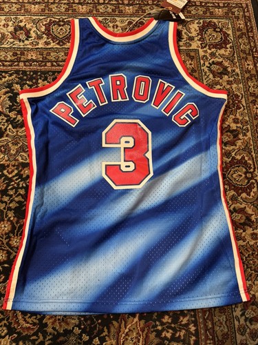 Camiseta Drazen Petrovic New Jersey Nets Mitchell & Ness 1990-91 talla mediana azul - Imagen 2 de 6