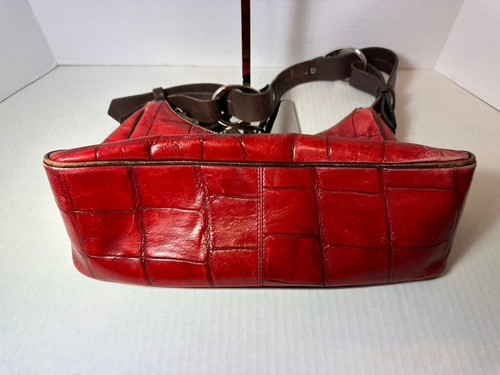 Dooney & Bourke Handtasche rot Leder Krokodil Vintage - schön getragen für Charme - Bild 7 von 21