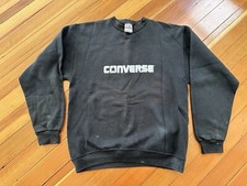 Vintage 80s 90s Converse Star Logo Black Sweatshirt L Graphic NBA