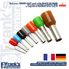 CORD END CABLE TERMINALS SINGLE ENTRY WIRING BOOTLACE FERRULES FRENCH & GERMAN