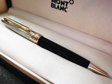 New MONTBLANC Meisterstuck Solitaire Doue Black Resin Silver Tone Ballpoint Pen
