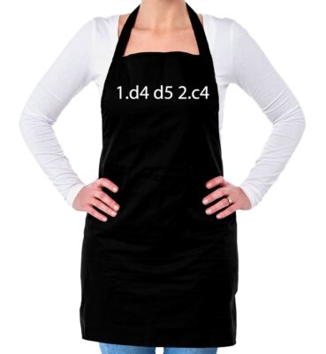1. D4 D5 2. C4 Queens Gambit Schachöffnung - Unisex Erwachsene Schürze - D4 D5 C4
