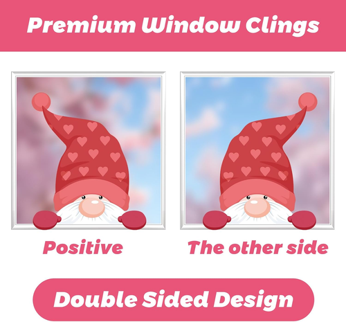 Valentines Day Window Clings for Glass, 9 Sheets Valentine'S Day Double-Sided Wi - Picture 4 of 12