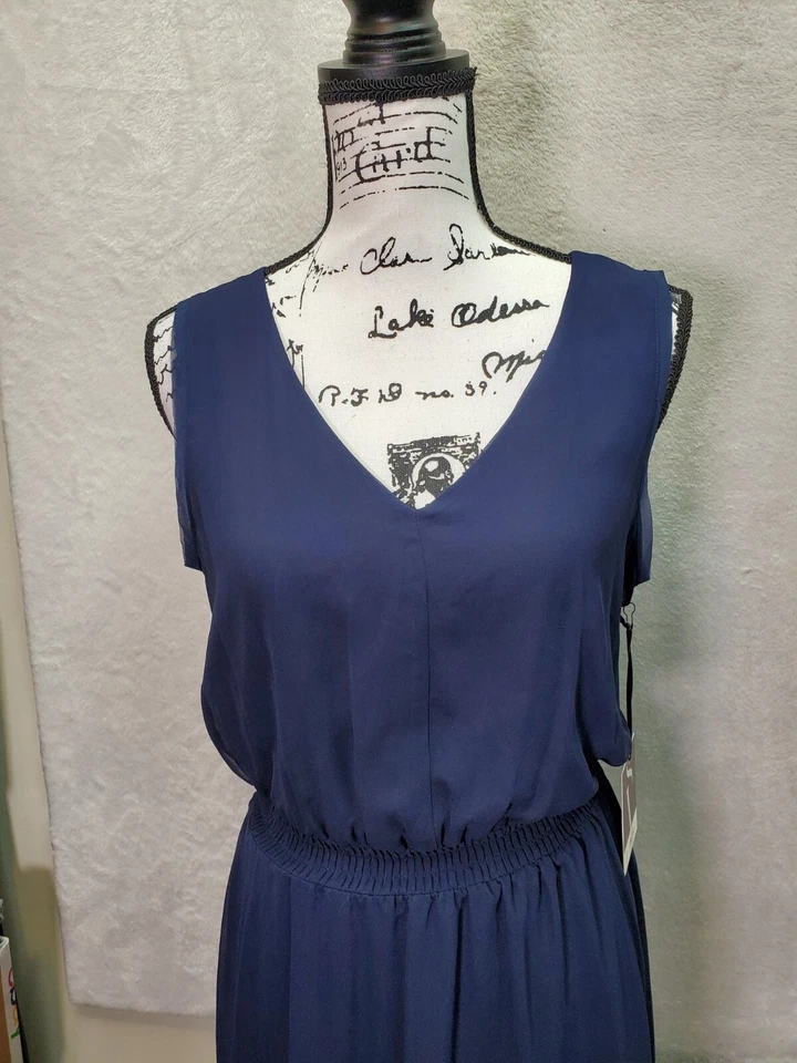 Maxi Vestido Largo Simply Vera Wang Mujer Mediano Multi Forrado Sin Mangas Cuello en V Foto 3 de 4