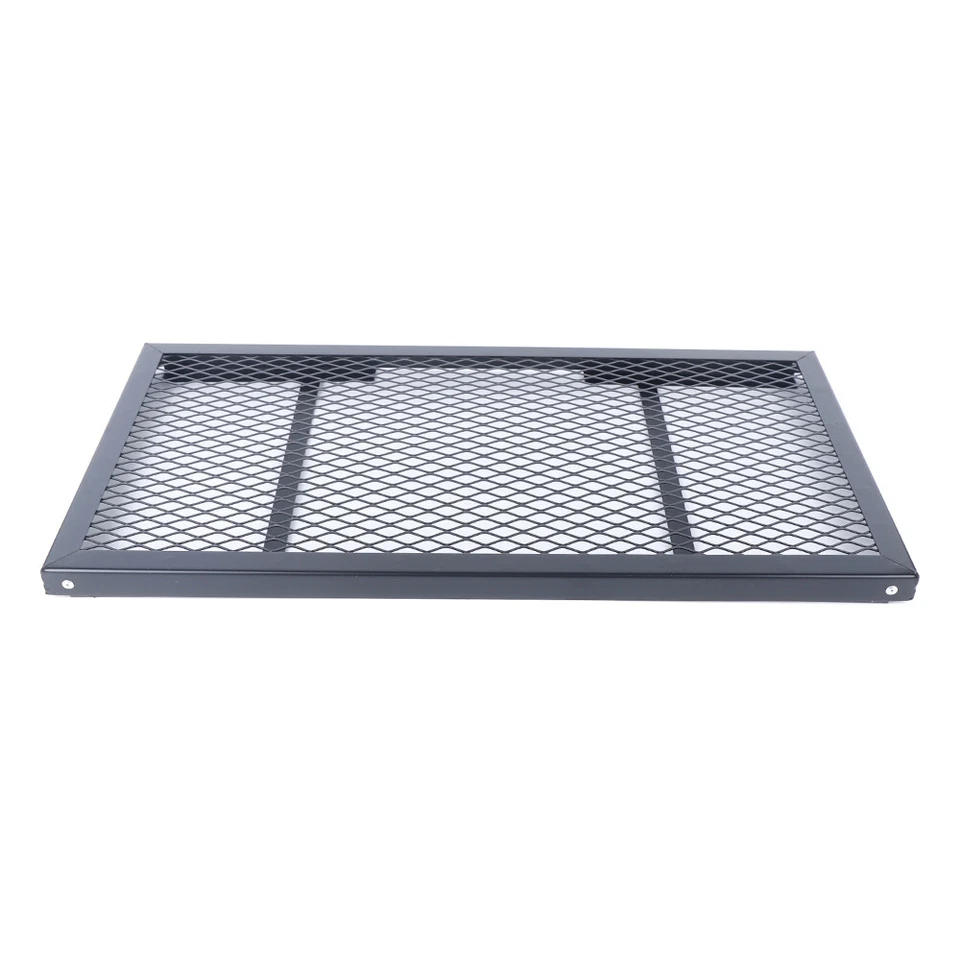 Estante de barbacoa plegable al aire libre 21,7" parrilla de malla de hierro y acero para cocinero de campamento de carbón Foto 4 de 4