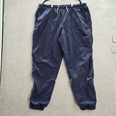 VINTAGE Nike Men Activewear Pants XL Blue Swoosh Embroidery Track Logo 90s