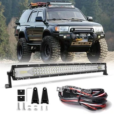 32" Tri Row LED Light Bar Combo Driving Lamp w/Wire Kit For 14-19 Toyota Tundra