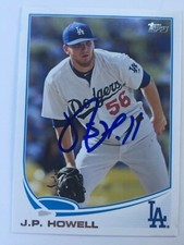 2013 Topps Los Angeles Dodgers J.P. Howell Autographed Card #US308