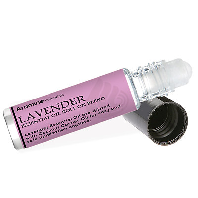 Aromine Lavender Essential Oil Roll On, Pre-Diluted 10ml