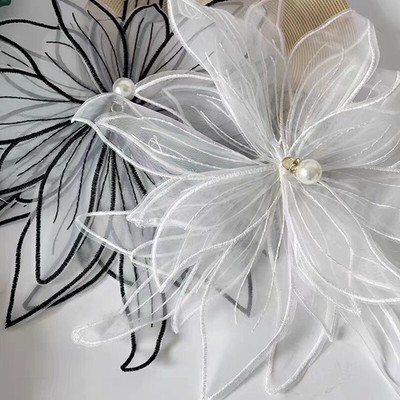 Blumenform bestickt Stoff Spitze Band Applikation zum Selbermachen Kleidung Zubehör