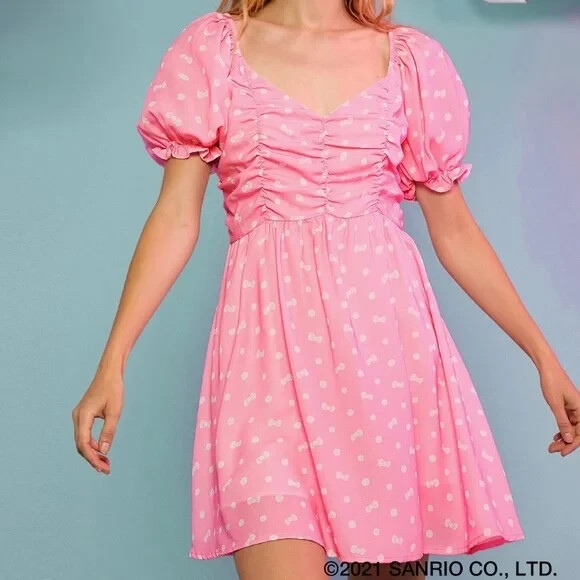 hello kitty formal dress Womens Kawaii Fashion Hello Kitty Dress White – The Kawaii Factory main image 1
