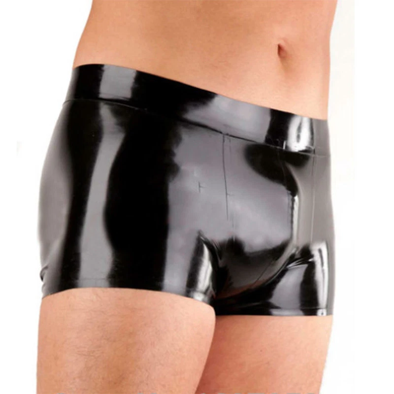mens latex shorts